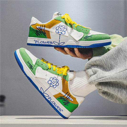 mens fashionable and versatile graffiti shoes