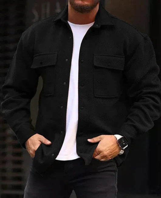 coat men polo collar top men fashion work clothes