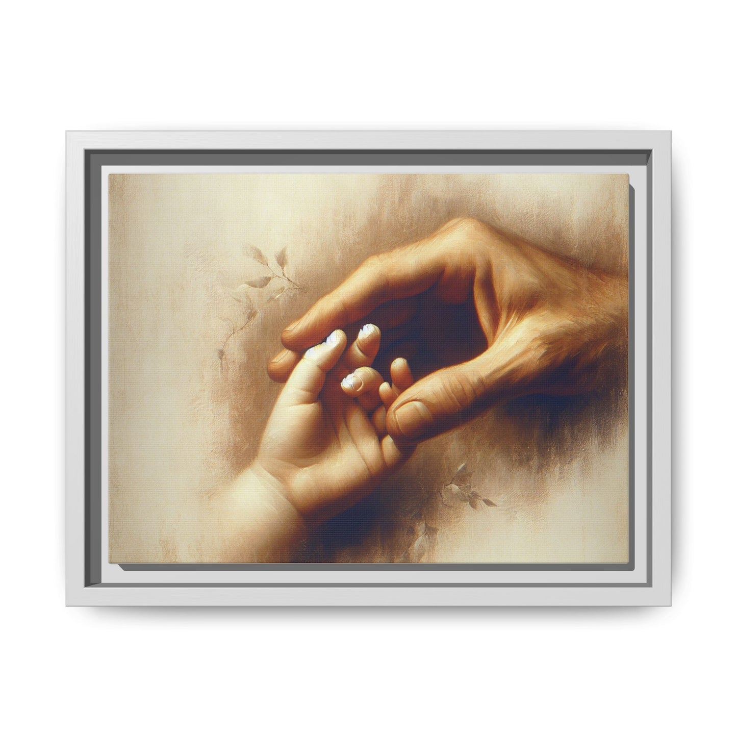 Touching Family Moment Framed Canvas Art, Heartwarming Home Decor, Perfect Gift for Baby Showers, Mothers Day, Family Celebrations