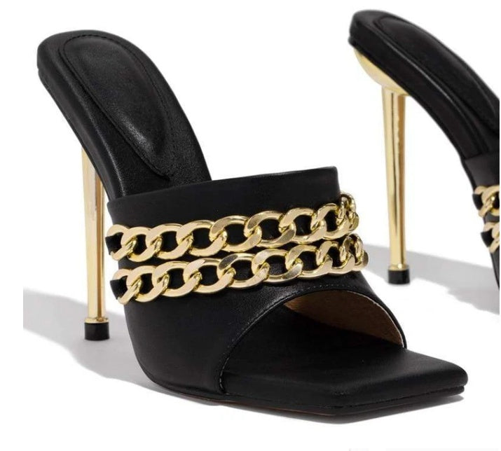 womens sandals shoes mules thin high heels square