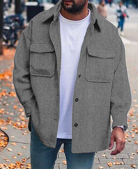coat men polo collar top men fashion work clothes