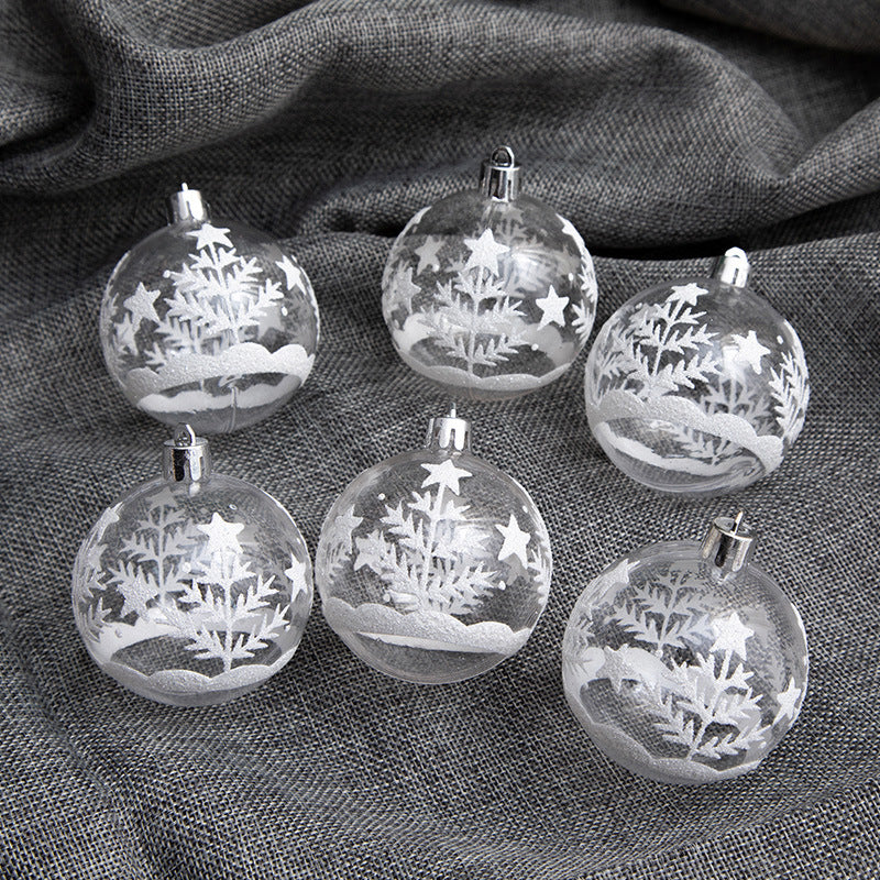 Transparent Christmas Ball Boxed Large Pendant Decoration Plastic