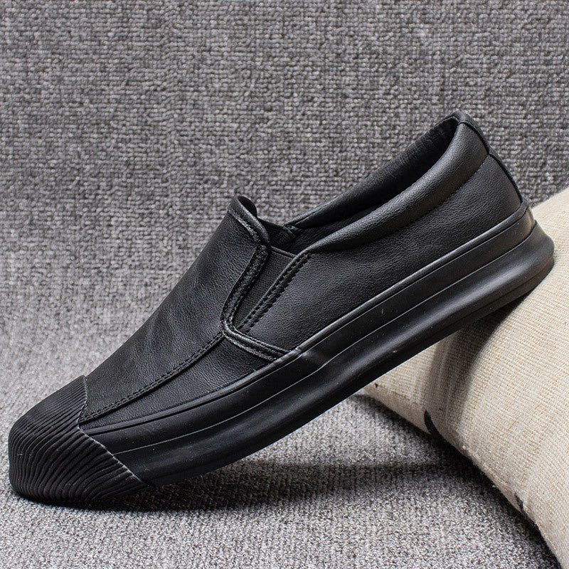 mens casual leather rubber shoes