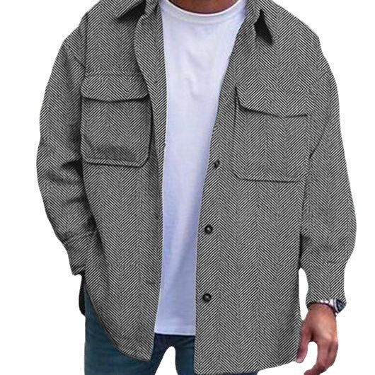 coat men polo collar top men fashion work clothes