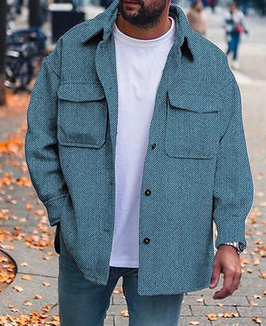 coat men polo collar top men fashion work clothes