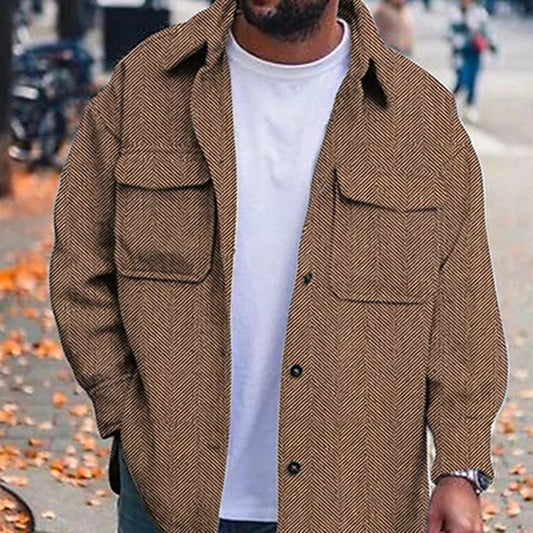 coat men polo collar top men fashion work clothes