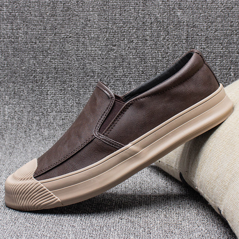 mens casual leather rubber shoes