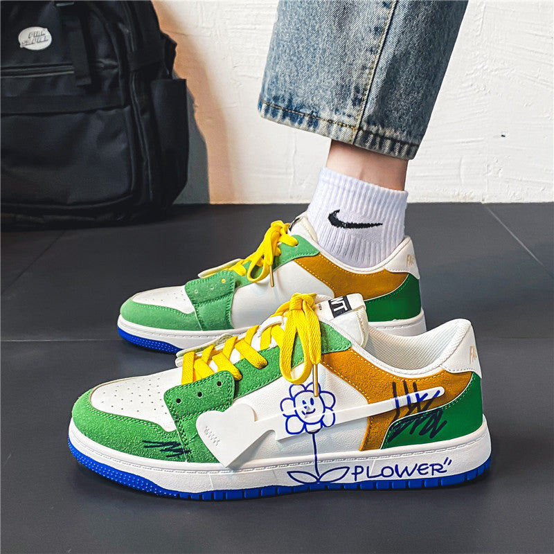 mens fashionable and versatile graffiti shoes