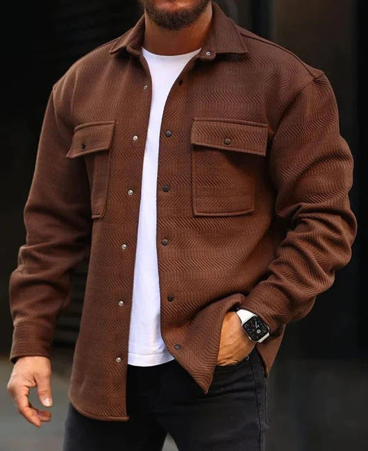 coat men polo collar top men fashion work clothes
