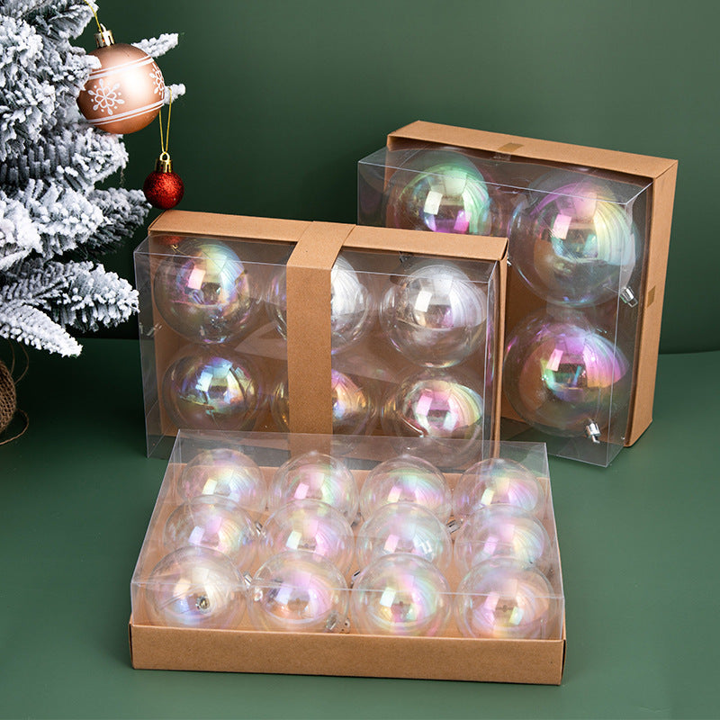 Transparent Christmas Ball Boxed Large Pendant Decoration Plastic