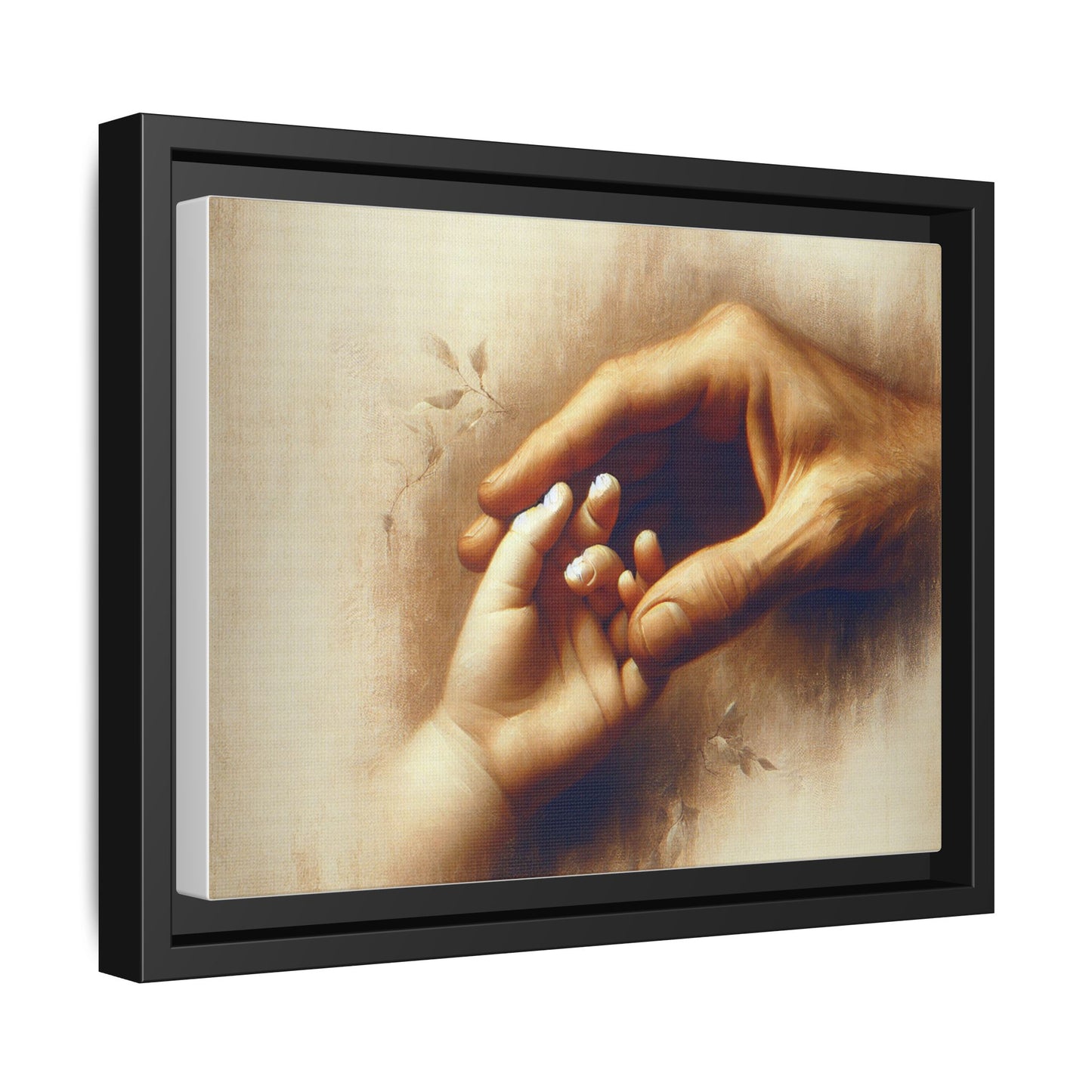 Touching Family Moment Framed Canvas Art, Heartwarming Home Decor, Perfect Gift for Baby Showers, Mothers Day, Family Celebrations