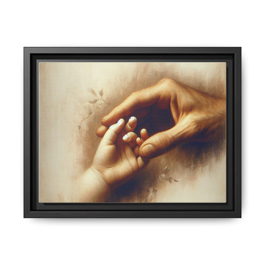 Touching Family Moment Framed Canvas Art, Heartwarming Home Decor, Perfect Gift for Baby Showers, Mothers Day, Family Celebrations