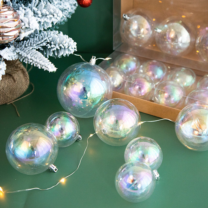 Transparent Christmas Ball Boxed Large Pendant Decoration Plastic