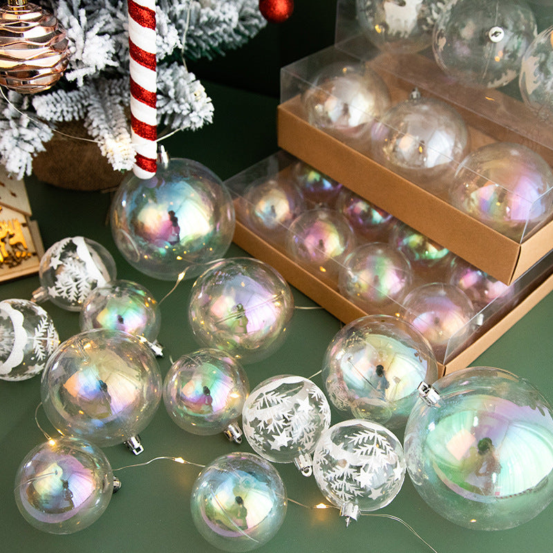 Transparent Christmas Ball Boxed Large Pendant Decoration Plastic